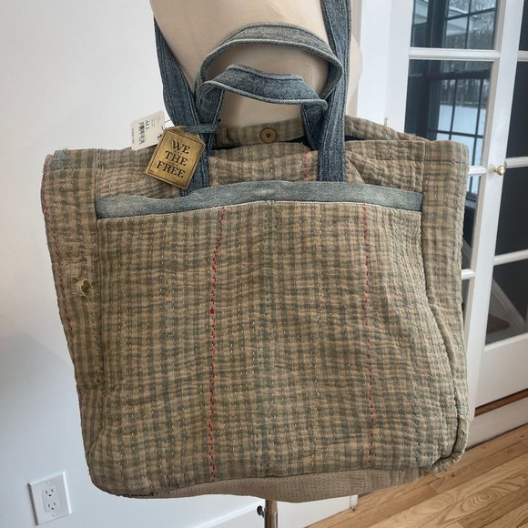 077 We The Free Kantha Sashiko Tote Multiple patterns available - Picture 3 of 14